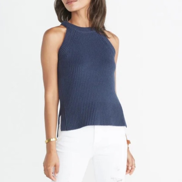Marine Layer Tops - Marine Layer Vista Sweater Tank - Mood Indigo Sleeveless Woman’s Size Medium